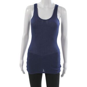 C&C California Women Blue Basic Sleeveless Tank Micro Modal Scoop Neck Size S